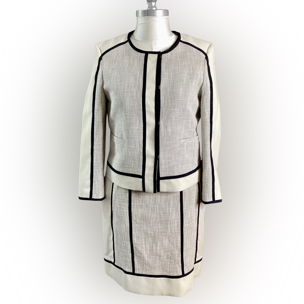 Ann Taylor Elegant Cream and Black Skirt Set